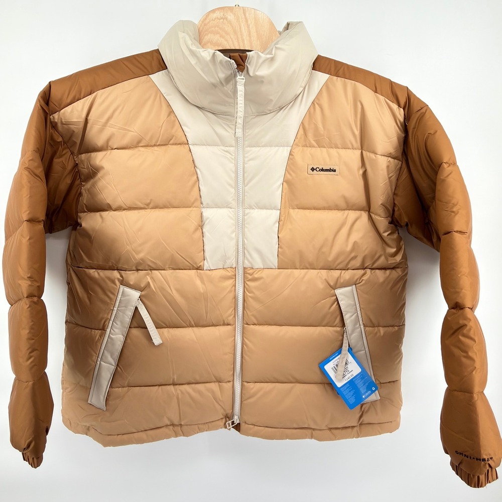 Columbia Pike Lake Omni-Heat Puffer Jacket Womens XL NWT Tan Brown Beige WL2168